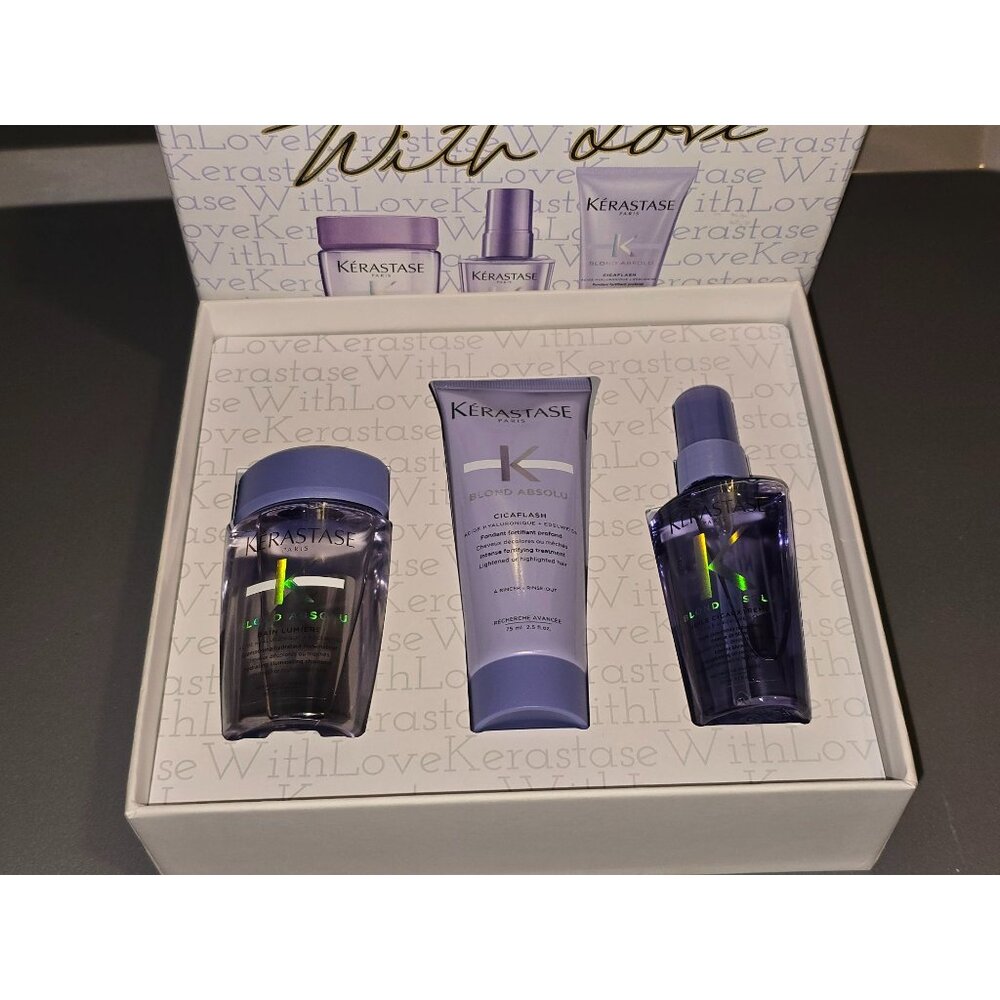 Kerastase Blond Absolu Strength Essentials Trio Shampoo Conditioner Oil